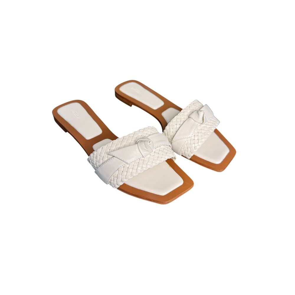 Alexandre Birman NIB Clarita Woven Leather Flat Sandals in White Size 39.5 - Picture 7 of 11